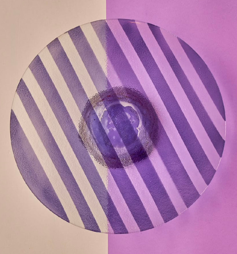 Round purple serving platter