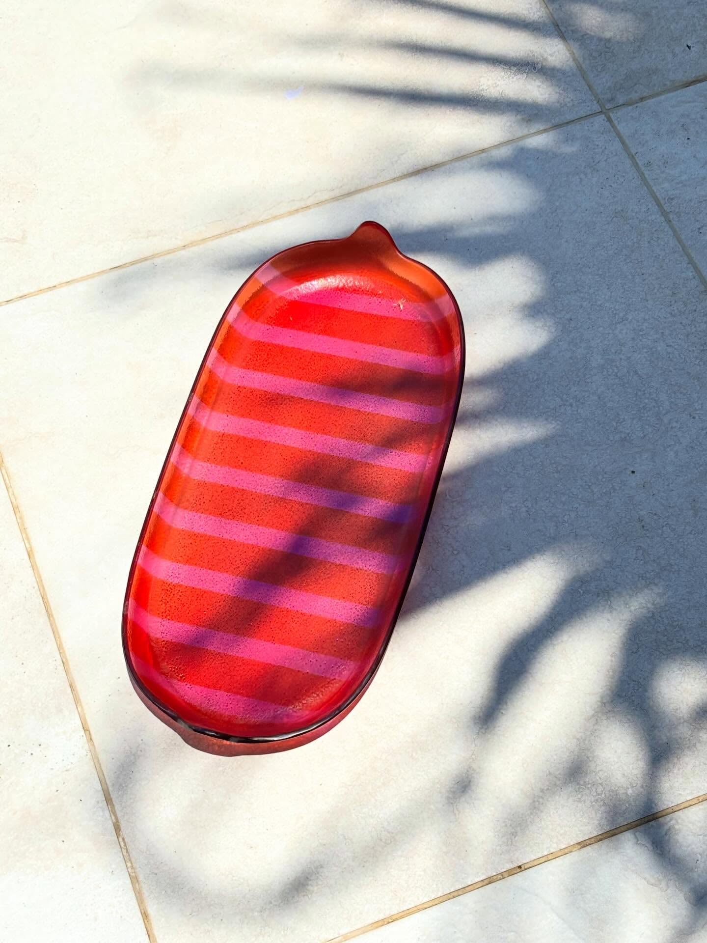 Pink & Orange deep serving plate