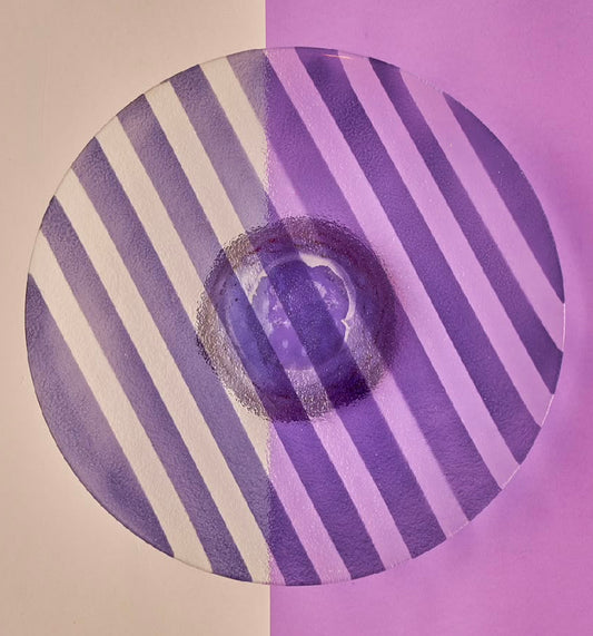 Round purple serving platter