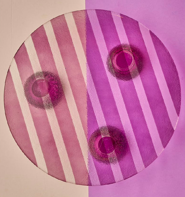 Round pink serving platter