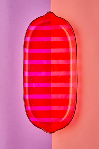 Pink & Orange deep serving plate